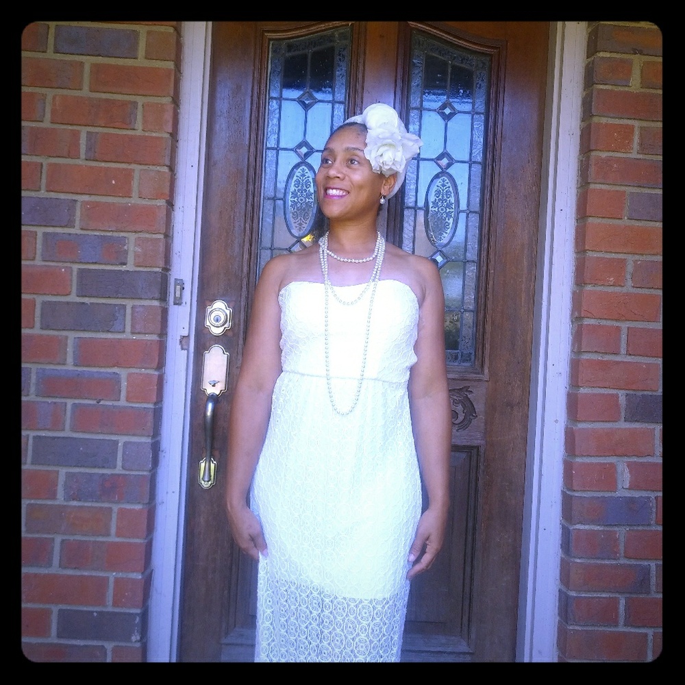 Strapless Dress, off-white cream, No Boundaries
